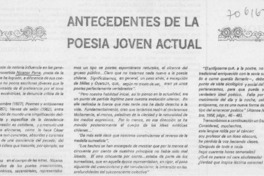 Antecedentes de la poesía joven actual Antecedentes de la poesía joven actual