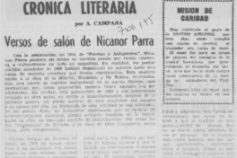 Vversos de salón de Nicanor Parra Vversos de salón de Nicanor Parra