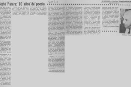 Modesto Parera: 10 años de poesía. Modesto Parera: 10 años de poesía.