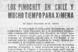 Los Pinochet en Chile y mucho tiempo para Ximena Los Pinochet en Chile y mucho tiempo para Ximena