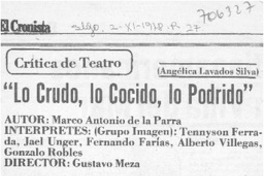 Lo crudo, lo cocido, lo podrido" Lo crudo, lo cocido, lo podrido"