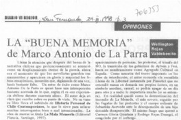 La "buena memoria" de Marco Antonio de la Parra La "buena memoria" de Marco Antonio de la Parra