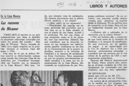 Las razones de Nicanor. Las razones de Nicanor.