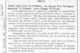 Todo Arica en un poema. Todo Arica en un poema.
