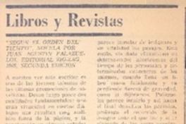 Según el orden del tiempo" Según el orden del tiempo"