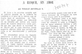 A Ranquil, sin amor A Ranquil, sin amor
