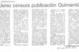 Jerez censura publicación Quimantú. Jerez censura publicación Quimantú.