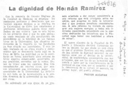 La dignidad de Hernán Ramírez La dignidad de Hernán Ramírez
