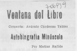 Autobiografía minúscula Autobiografía minúscula