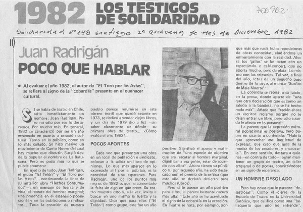 Juan Radrigán poco que hablar.