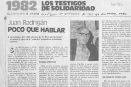 Juan Radrigán poco que hablar. Juan Radrigán poco que hablar.