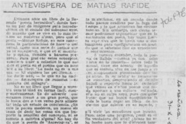 Antevíspera de Matías Rafide Antevíspera de Matías Rafide