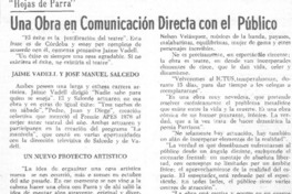 Una obra en comunicación directa con el público Una obra en comunicación directa con el público