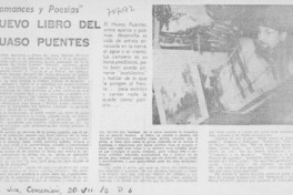 Nuevo libro del huaso Puentes. Nuevo libro del huaso Puentes.
