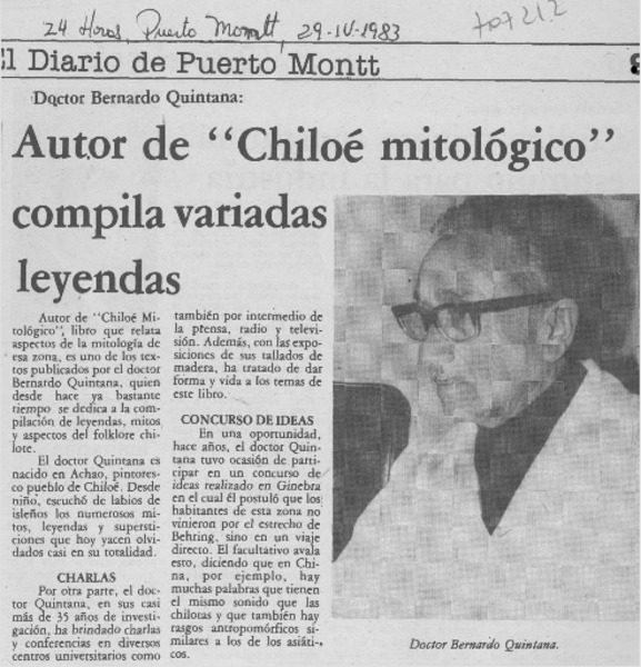 Autor de "Chiloé mitológico" compila variadas leyendas.