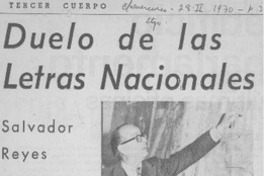 Duelo de las letras nacionales.