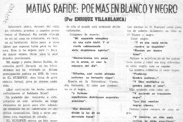Matías Rafide: poemas en blanco y negro Matías Rafide: poemas en blanco y negro