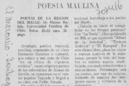 Poesía maulina. Poesía maulina.