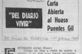 Carta abierta al huaso Puentes Gil Carta abierta al huaso Puentes Gil