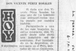 Don Vicente Pérez Rosales. Don Vicente Pérez Rosales.