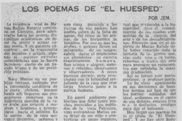 Los poemas de "El huésped" Los poemas de "El huésped"