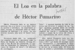 El Loa en la palabra de Héctor Pumarino El Loa en la palabra de Héctor Pumarino