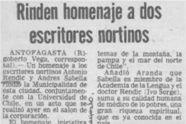Rinden homenaje a dos escritores nortinos.