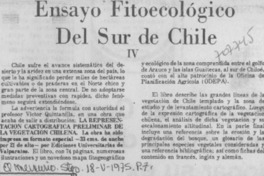 Ensayo fitoecológico del sur de Chile. Ensayo fitoecológico del sur de Chile.