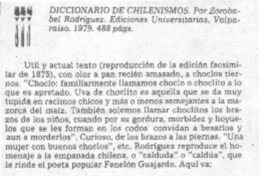 Diccionario de chilenismos Diccionario de chilenismos