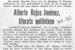 Alberto Rojas Jiménez, literato quillotano Alberto Rojas Jiménez, literato quillotano