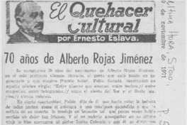 70 años de Alberto Rojas Jiménez 70 años de Alberto Rojas Jiménez