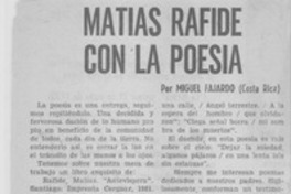 Matías Rafide con la poesía Matías Rafide con la poesía