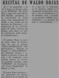 Recital de Waldo Rojas. Recital de Waldo Rojas.