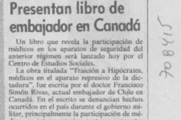 Presentan libro de embajador en Canadá.