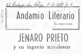 Jenaro Prieto y su ingenio novelesco Jenaro Prieto y su ingenio novelesco