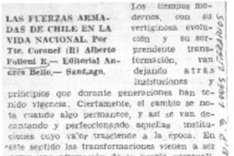 Las Fuerzas armadas de Chile en la vida nacional. Las Fuerzas armadas de Chile en la vida nacional.