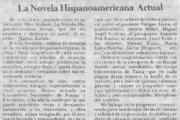 La novela hispanoamericana actual La novela hispanoamericana actual