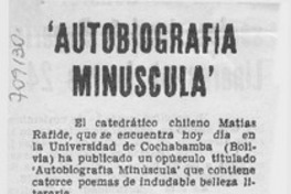 Autobiografía minúscula.