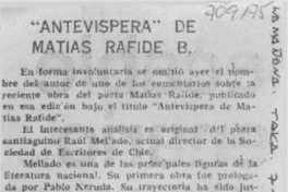Antevíspera. Antevíspera.