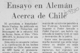 Ensayo en alemán acerca de Chile