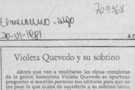 Violeta Quevedo y su sobrino Violeta Quevedo y su sobrino