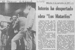 Interés ha despertado obra "los matarifes" Interés ha despertado obra "los matarifes"