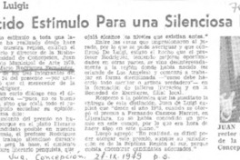 Merecido estímulo para una silenciosa labor. Merecido estímulo para una silenciosa labor.