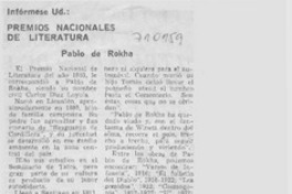 Premios nacionales de literatura: Pablo de Rokha