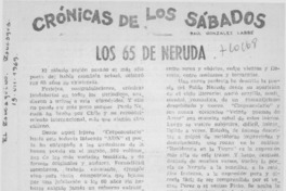 Los 65 de Neruda Los 65 de Neruda