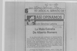 La mala estrella de Alberto Romero La mala estrella de Alberto Romero