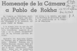Homenaje de la cámara a Pablo de Rokha. Homenaje de la cámara a Pablo de Rokha.
