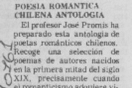 Poesía romántica chilena Poesía romántica chilena