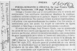 Poesía romántica chilena. Poesía romántica chilena.