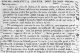 Poesía romántica chilena Poesía romántica chilena